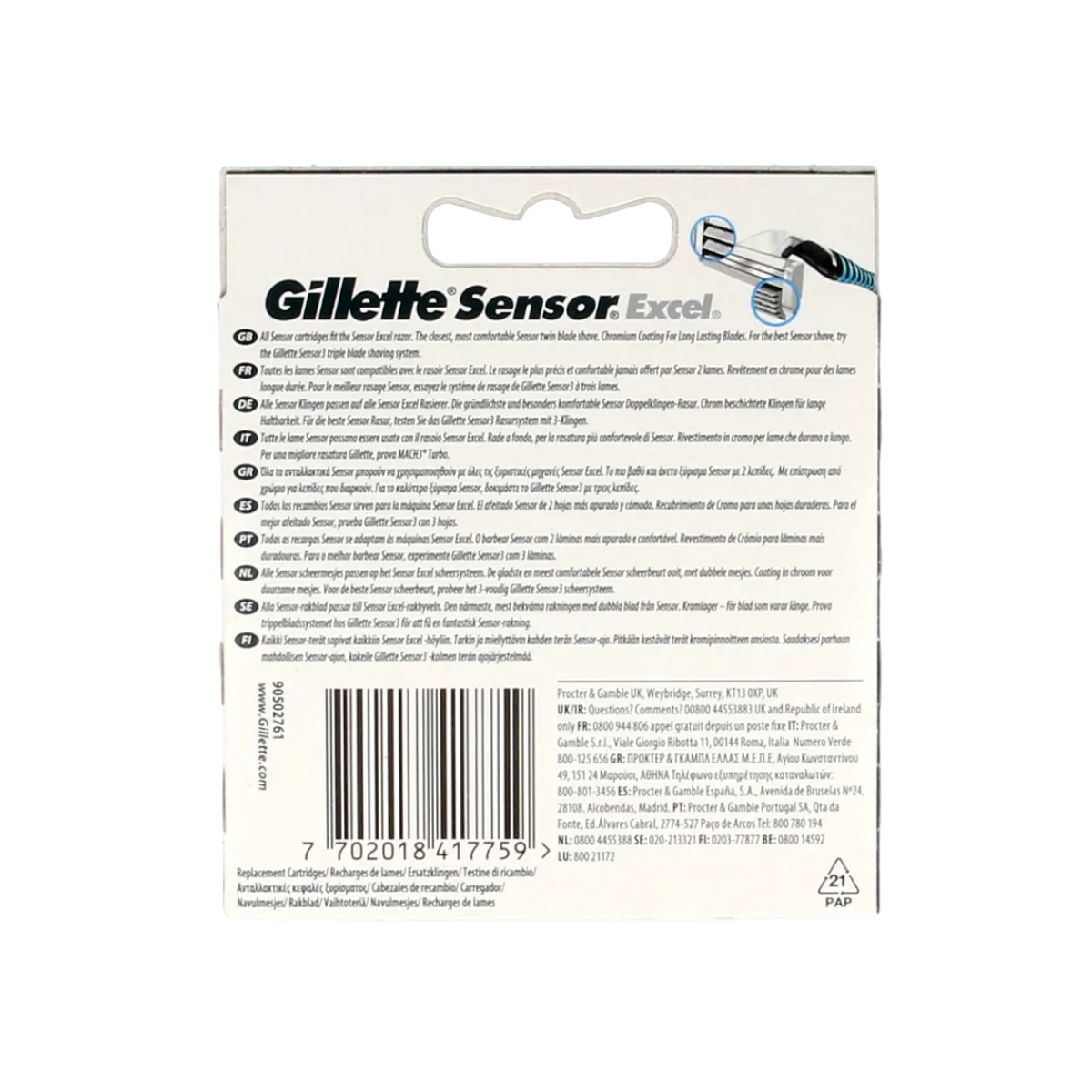 Hot Gillette Sensor excel mesjes