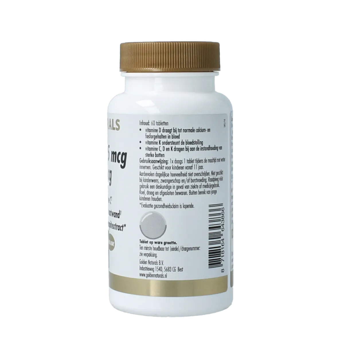 Hot Golden Naturals Vitamine K2 45mcg & D3 25mcg