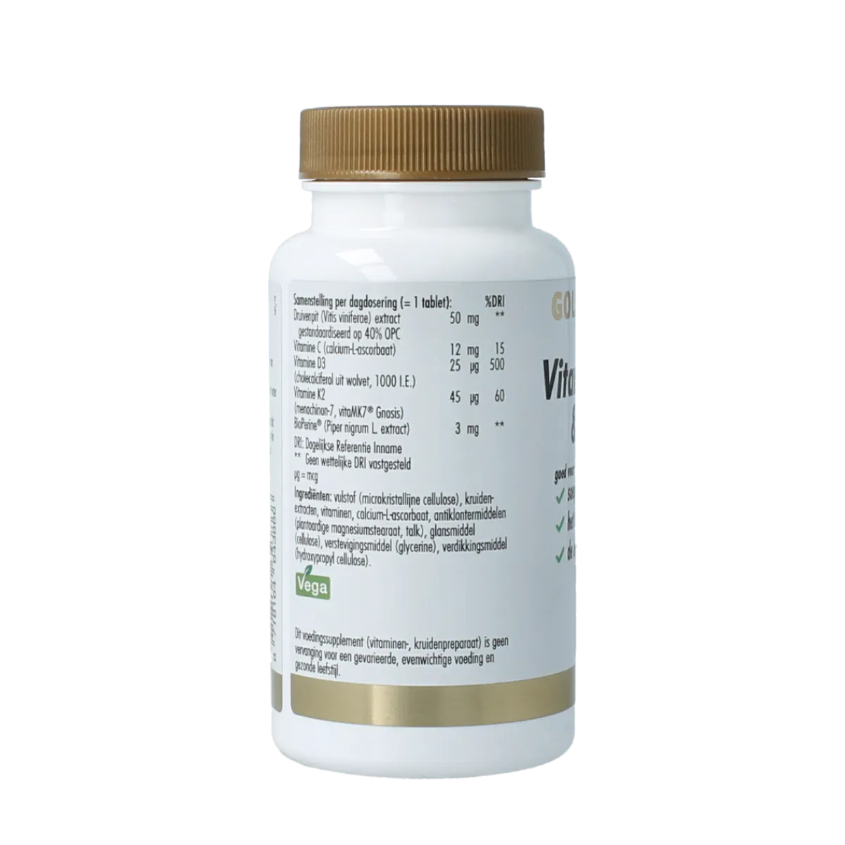 Hot Golden Naturals Vitamine K2 45mcg & D3 25mcg