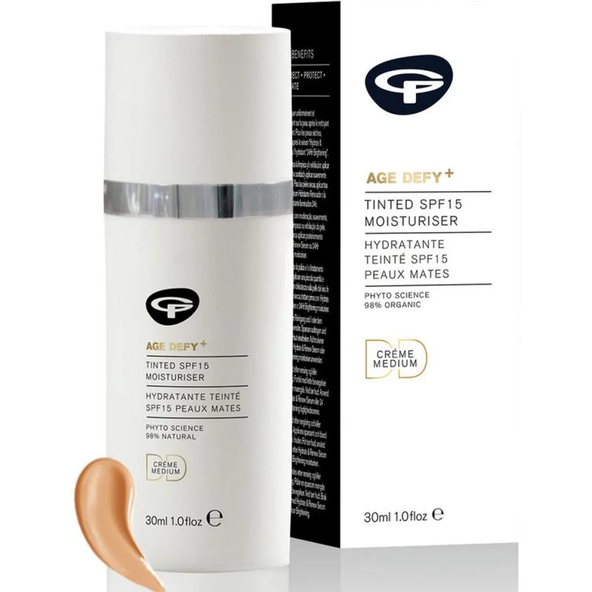 Green People Age defy+ tinted DD moisturiser medium SPF15