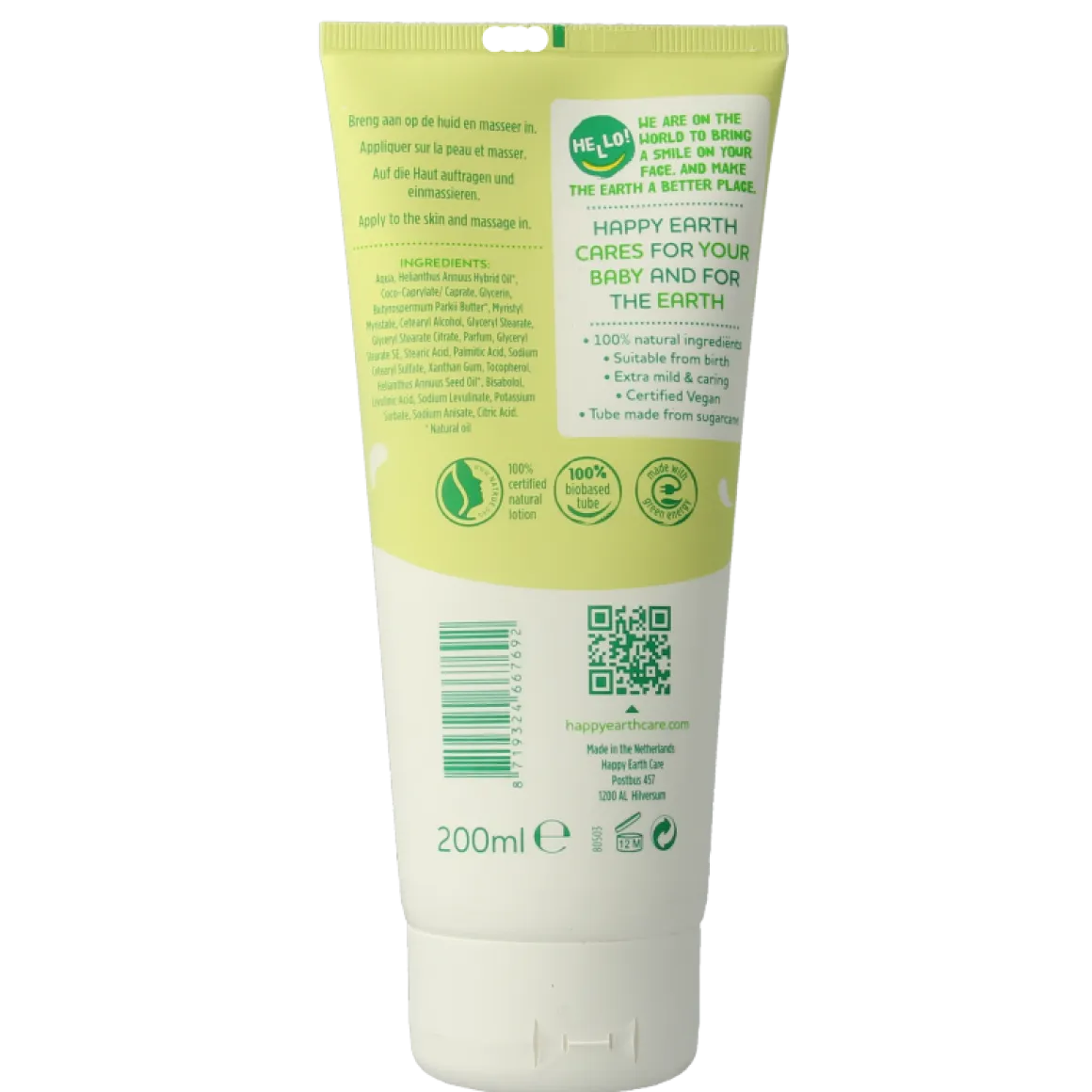 Happy Earth Bodylotion voor baby & kids