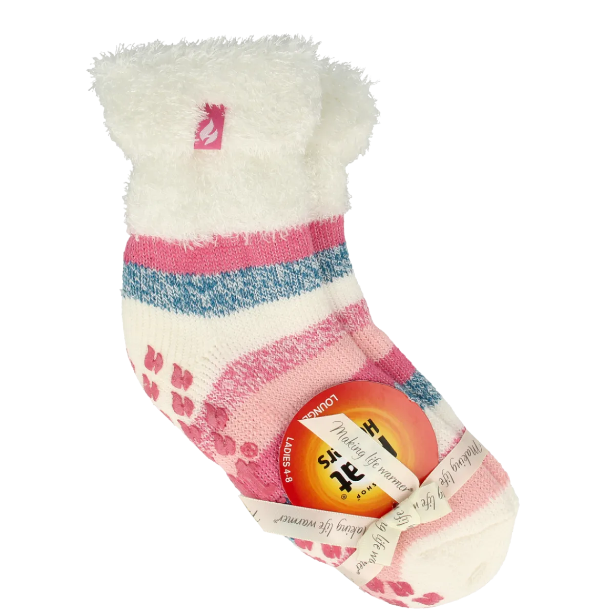 Best Heat Holders Ladies lounge socks 4-8 37-42 cream stripe