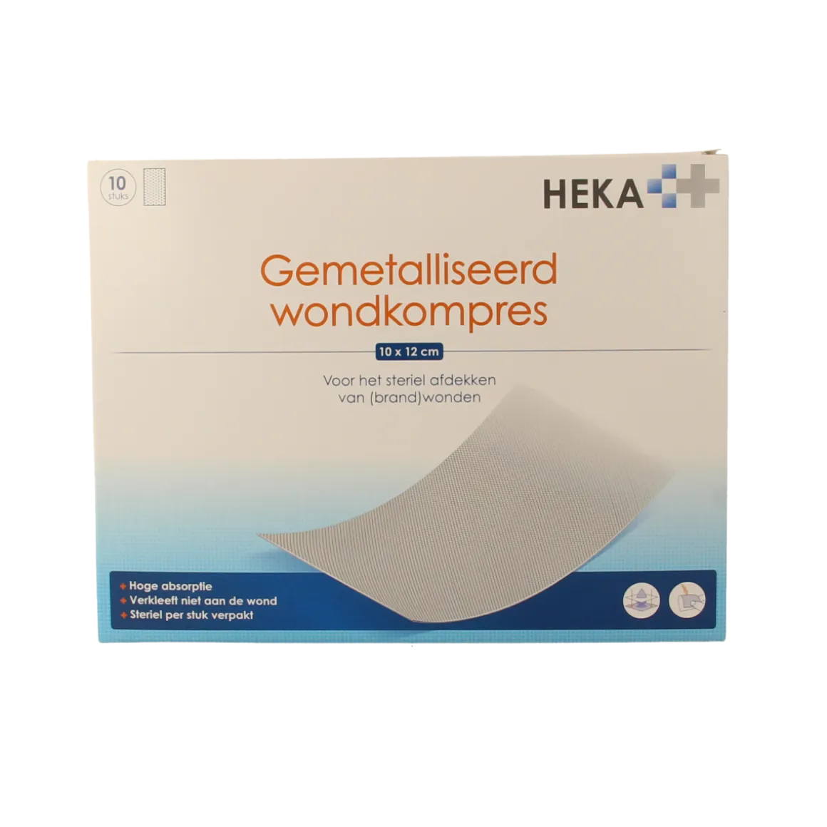 Heka Klein Wondkompres gemetalliseerd 10 x 12cm steriel