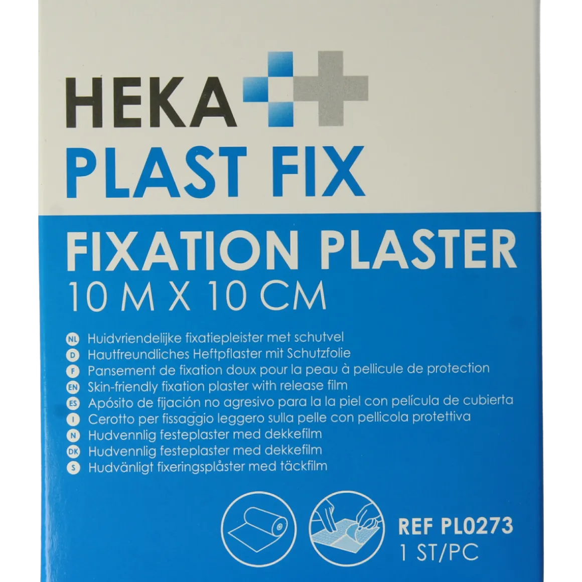 Hekaplast Fix pleister 10m x 10cm met schutvel