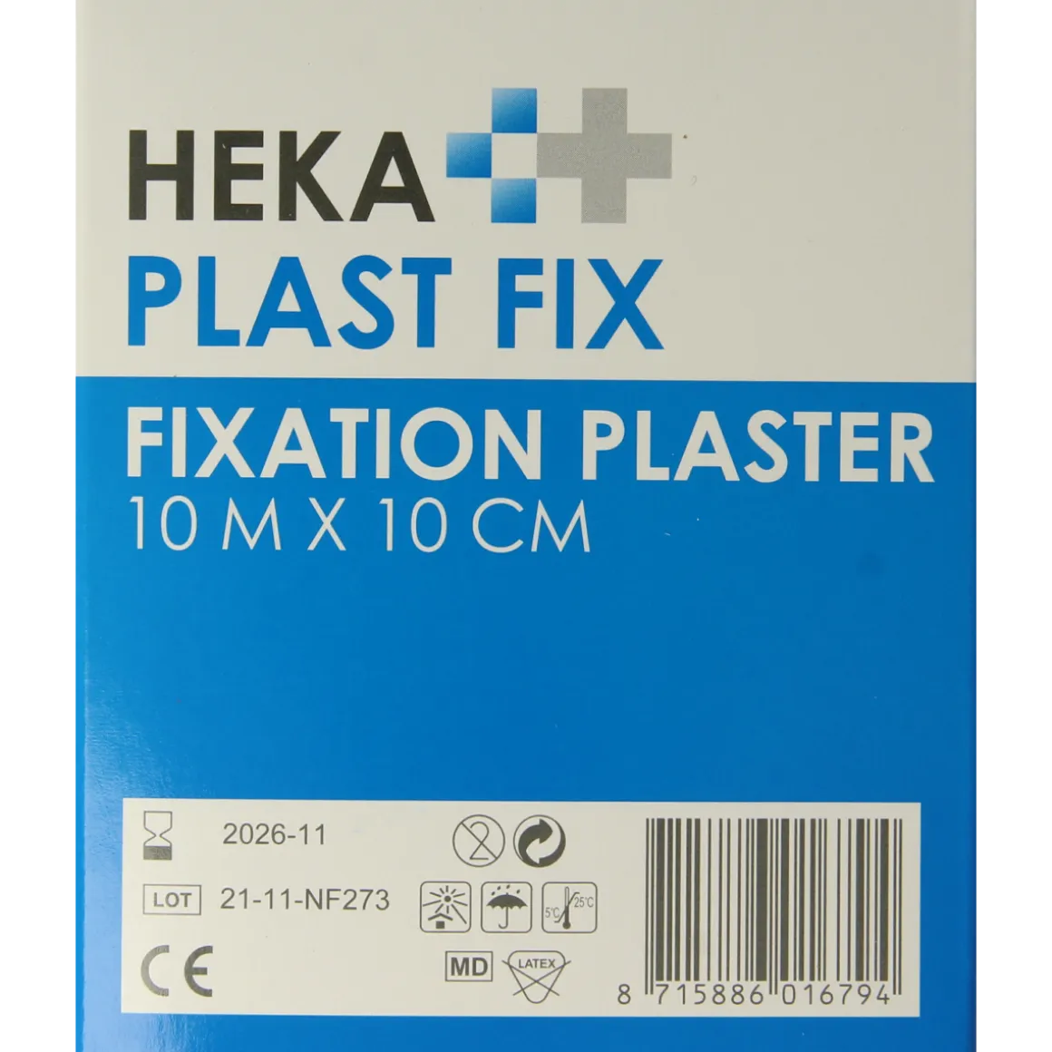 Hekaplast Fix pleister 10m x 10cm met schutvel