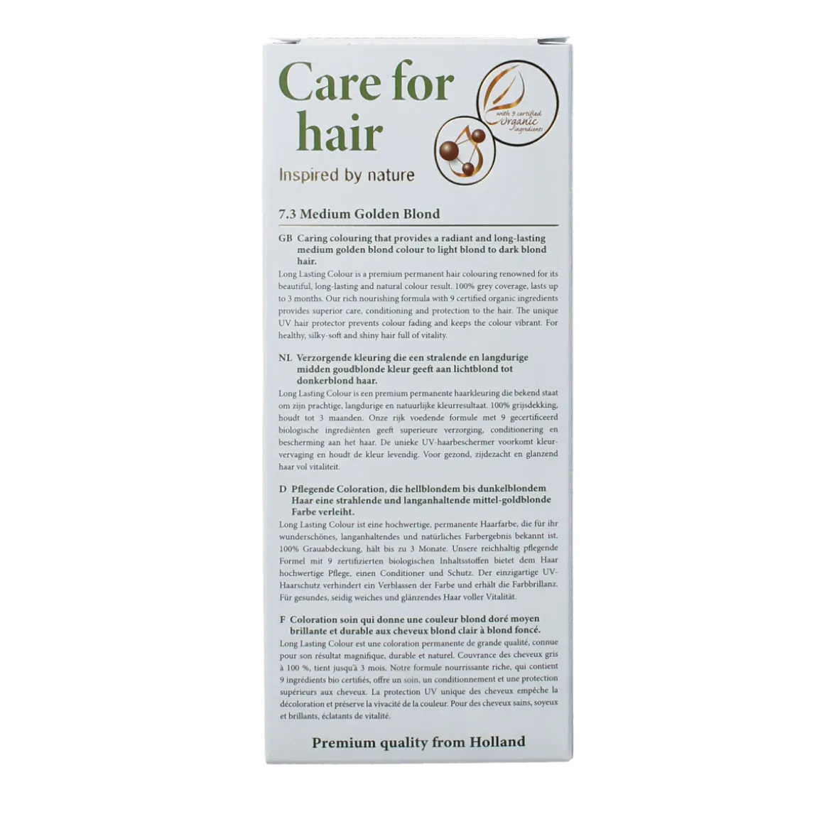 Henna Plus Long lasting colour 7.3 medium golden blond