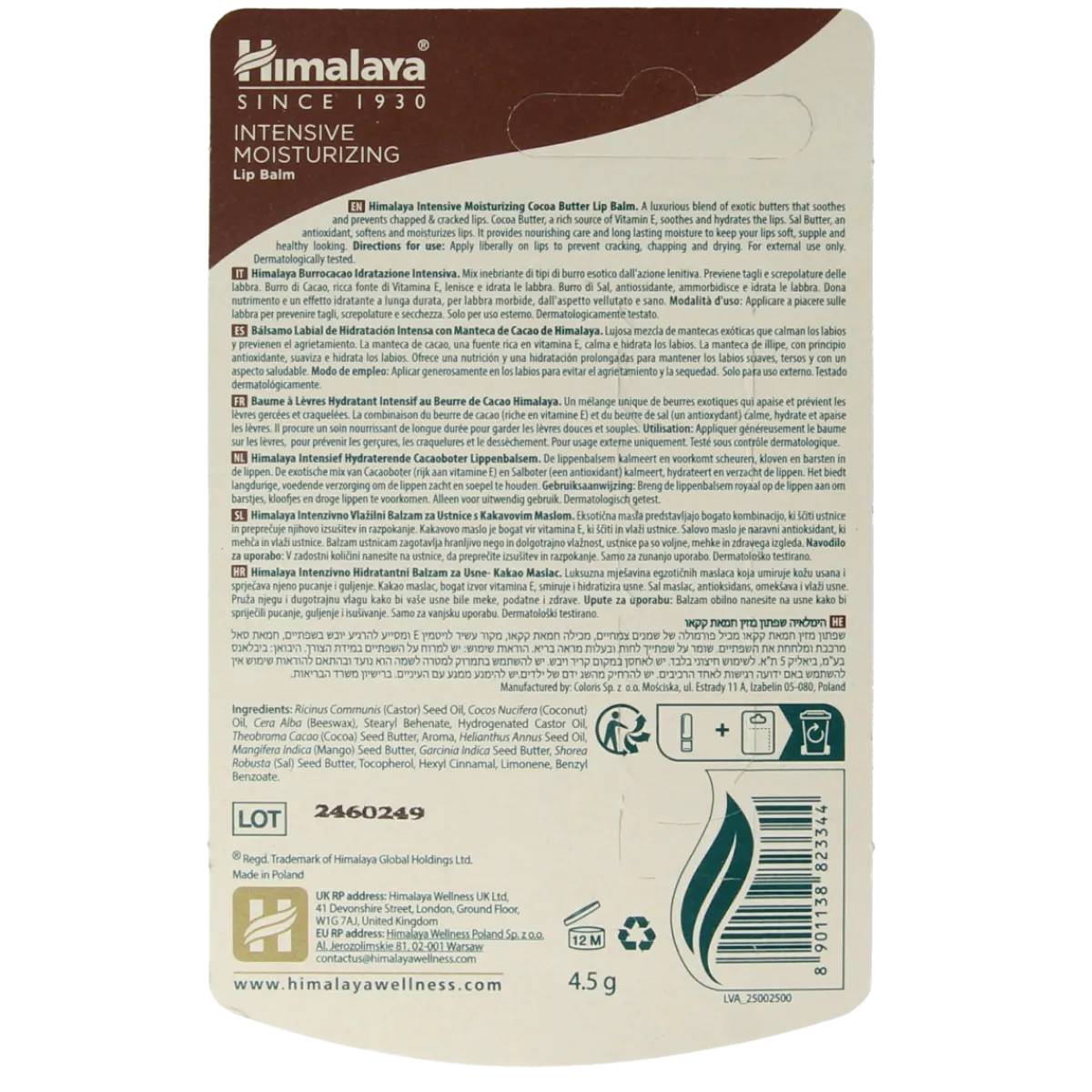 Outlet Himalaya Intensive moisturizing cocoa butter lipbalm