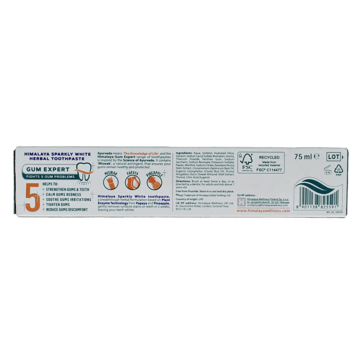 Himalaya Tandpasta kruiden sparkly white