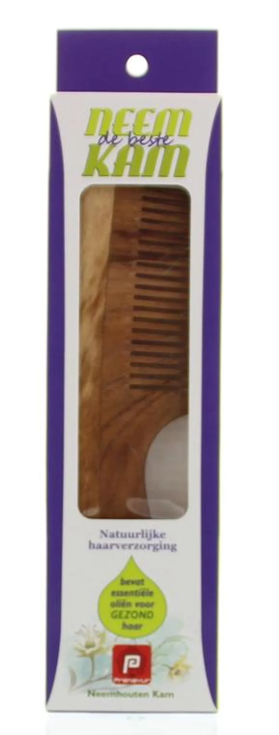 Holisan Neem houten kam handvat fijn