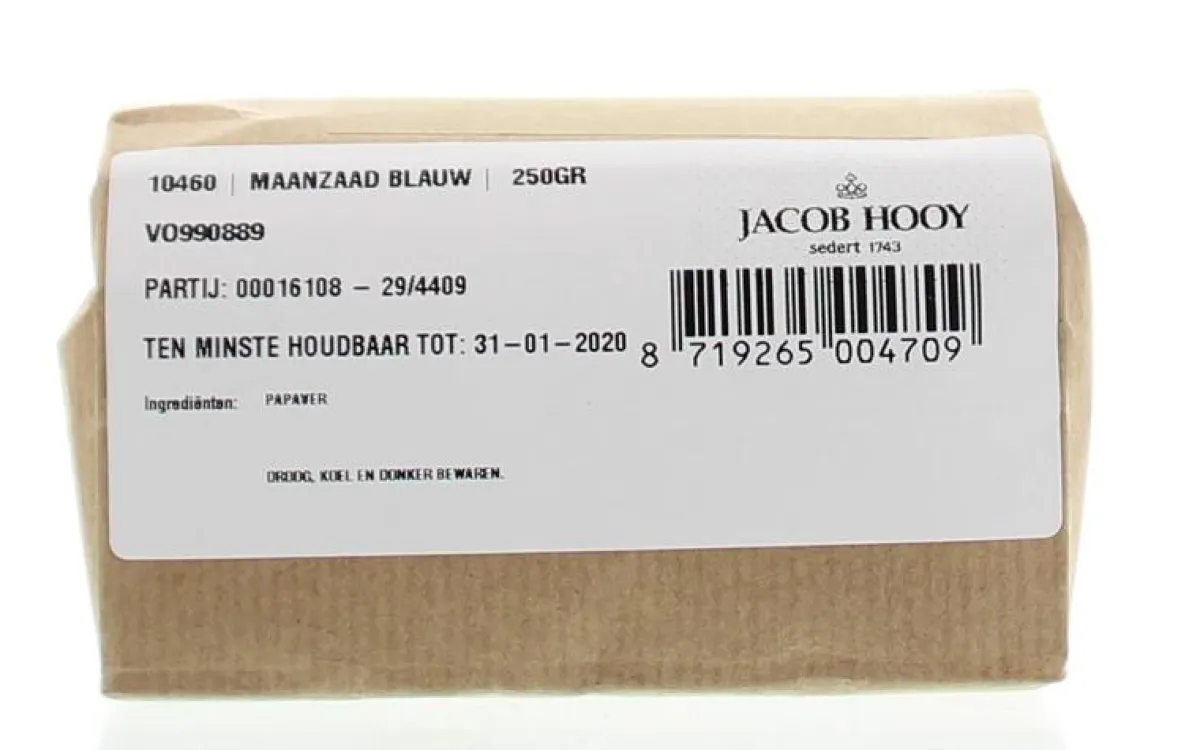 Best Jacob Hooy Maanzaad blauw/papaver coer
