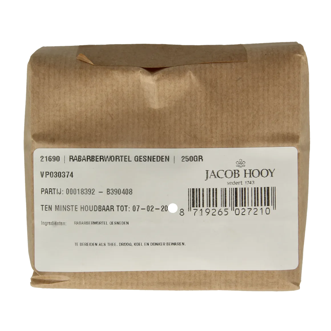 Jacob Hooy Rabarberwortel gesneden