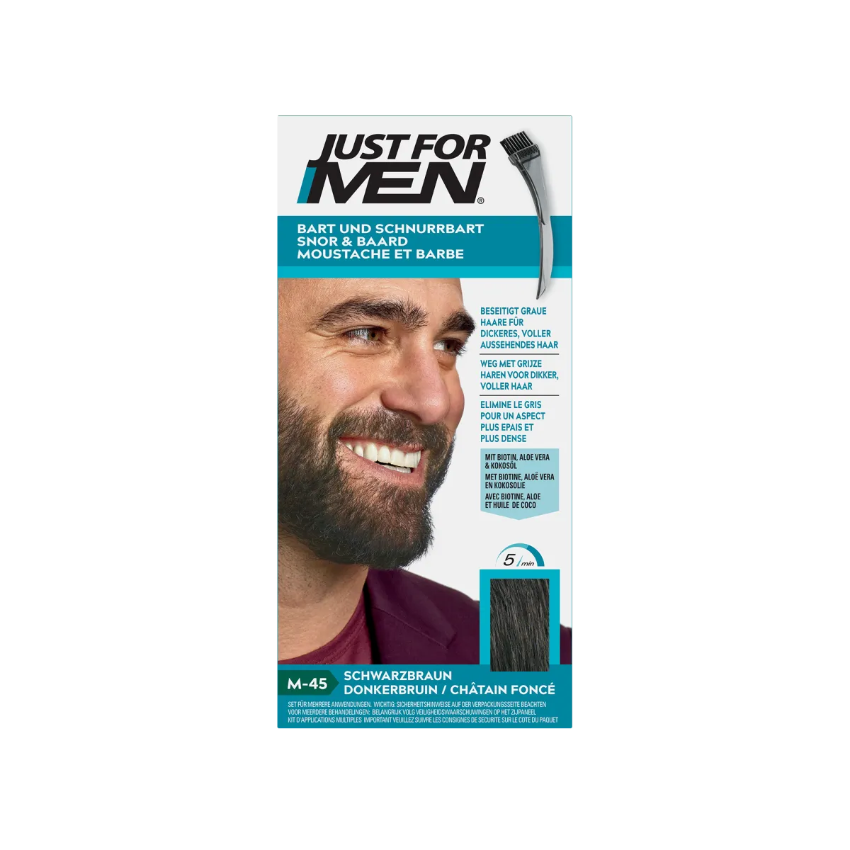 Clearance Just For Men Snor & baard donkerbruin M45