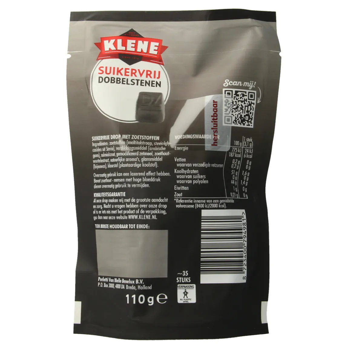 Klene Dubbelzout dobbelstenen suikervrij zakje