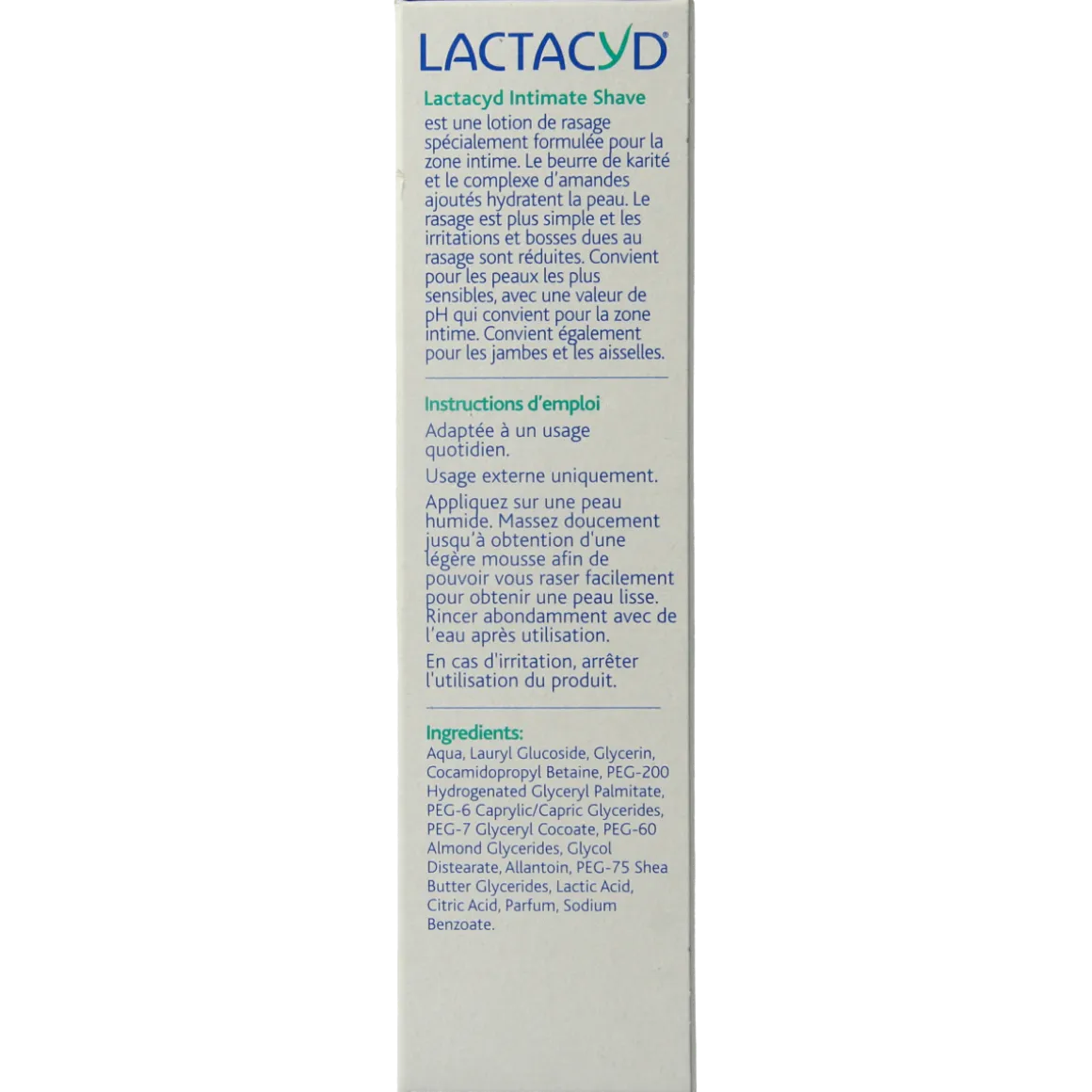 Lactacyd Intimate shave
