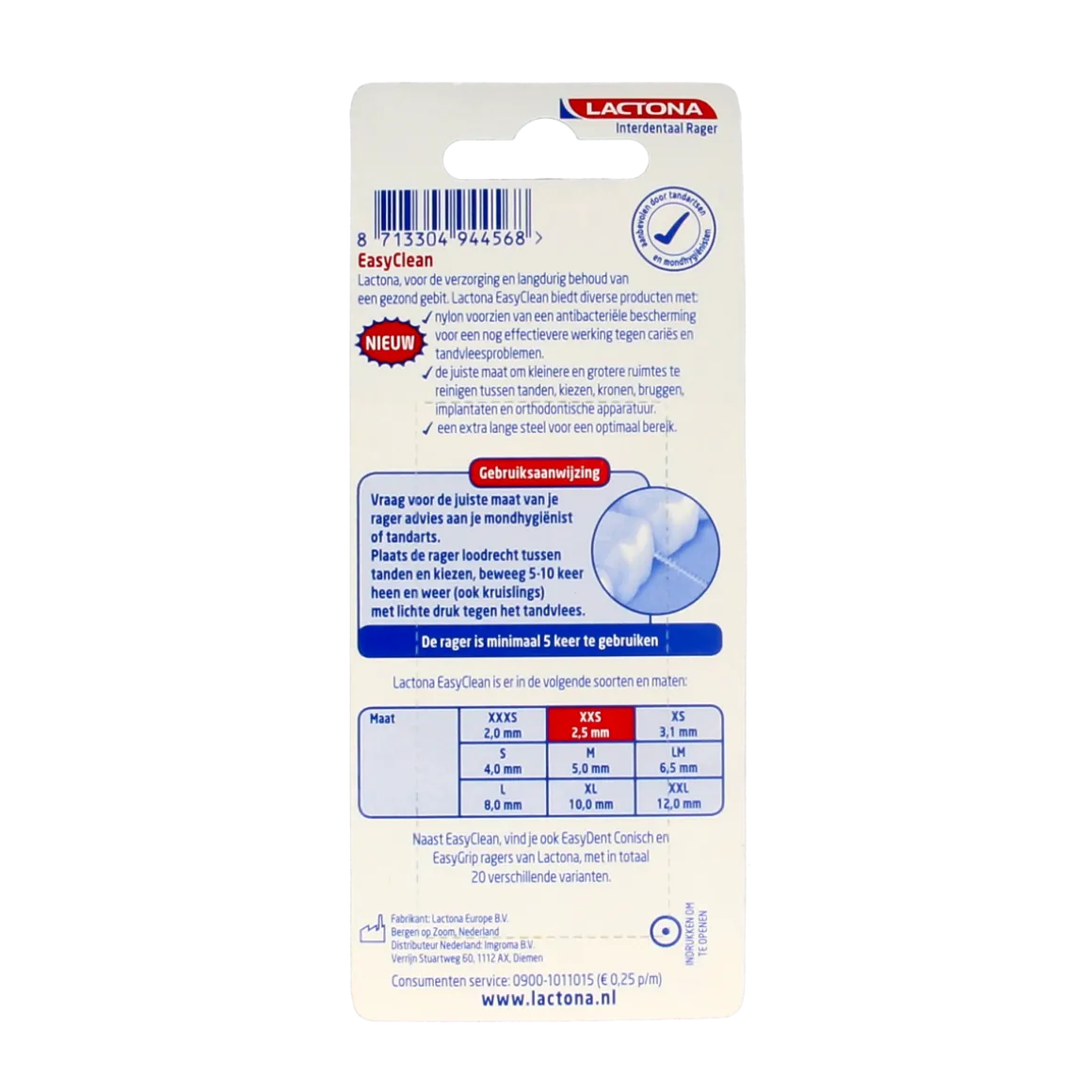 Lactona Easyclean XXS long 2.5mm