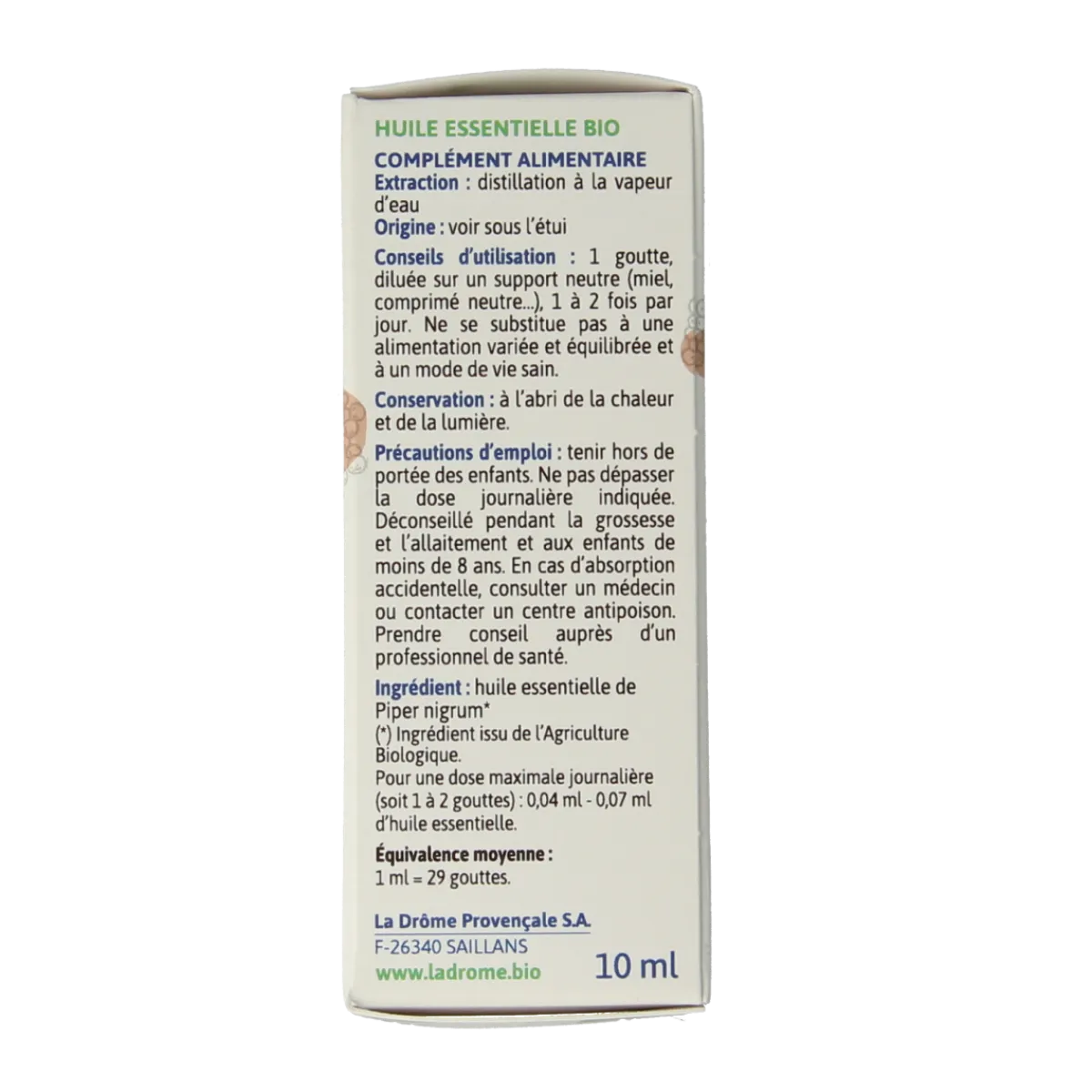New Ladrome Zwarte peper olie bio