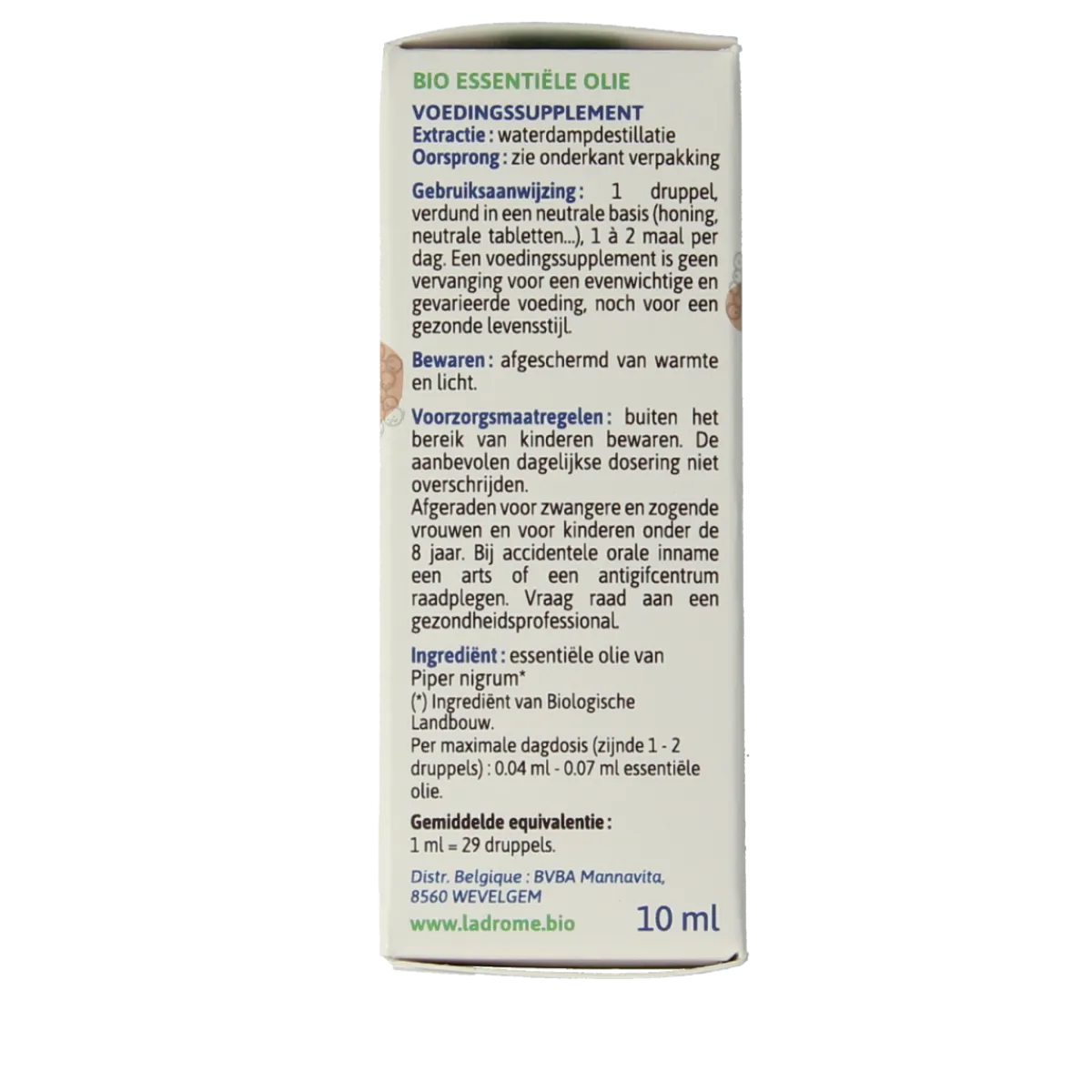 New Ladrome Zwarte peper olie bio