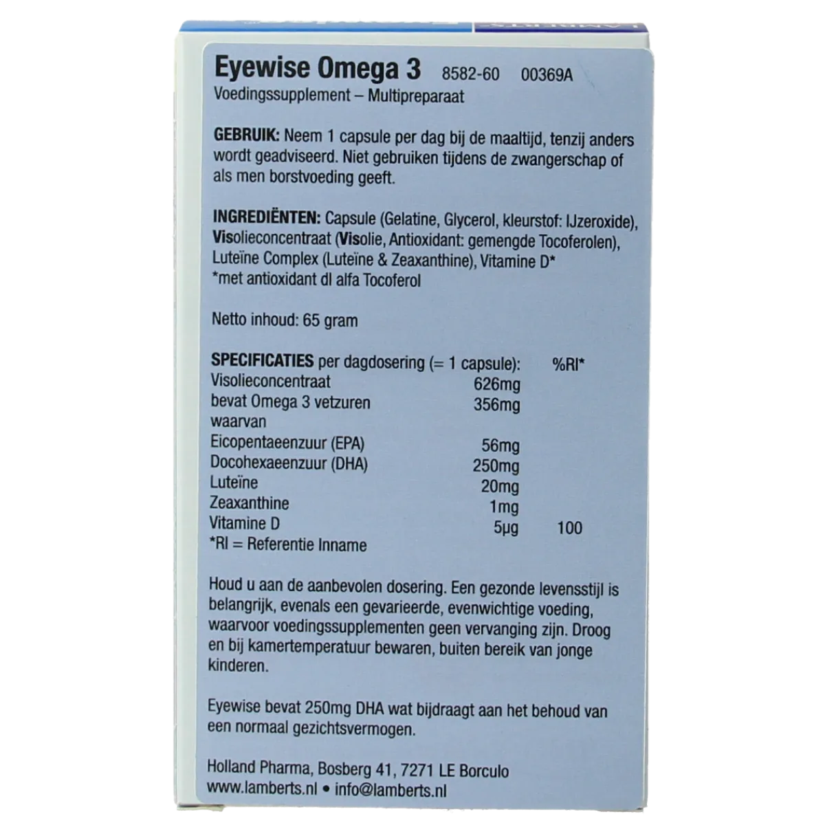 Clearance Lamberts Eyewise krachtige luteïne 20mg met omega 3