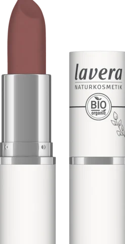 Hot Lavera Lipstick velvet matt auburn brown 02 bio