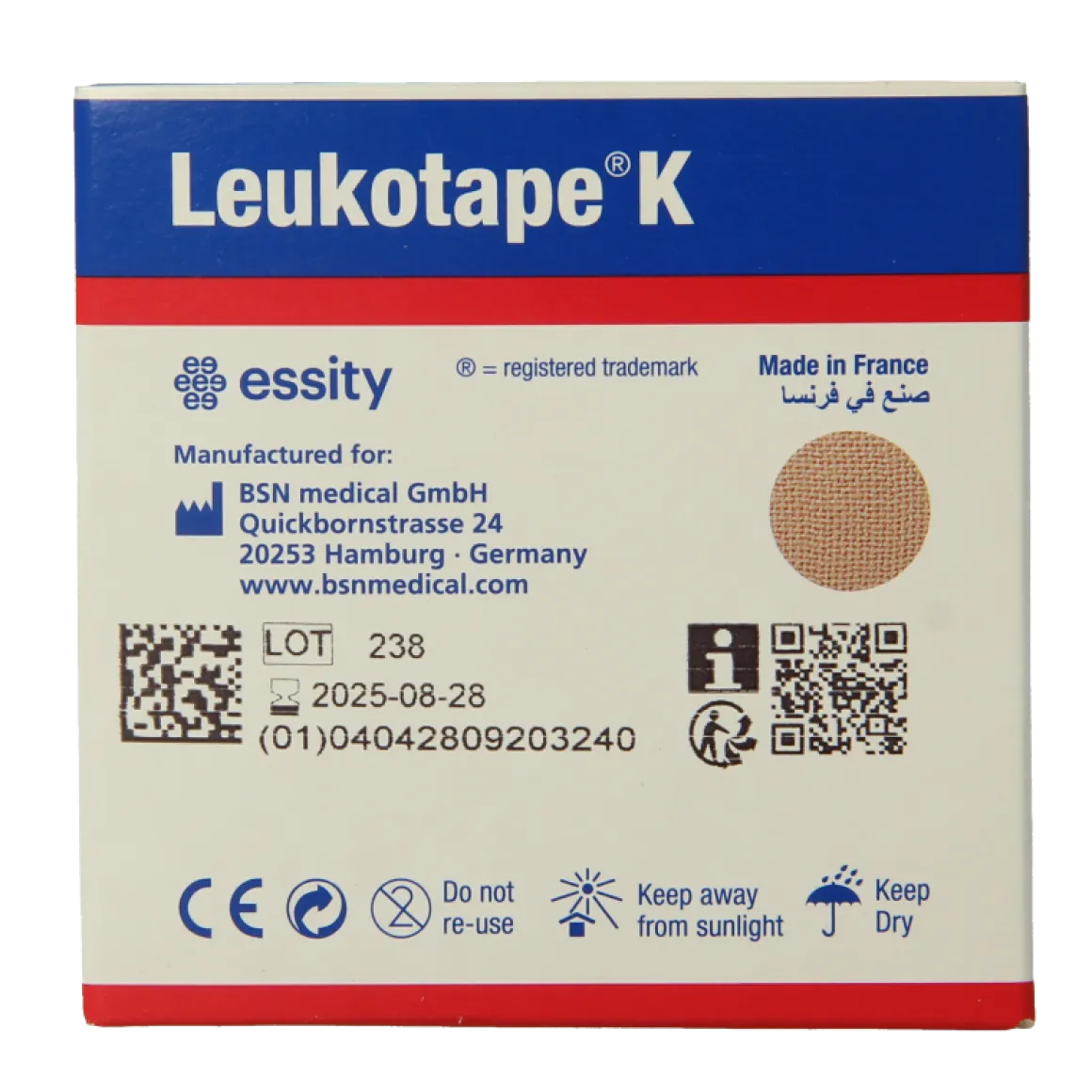 Leukotape K elastische tape 5m x 5cm huidkleur
