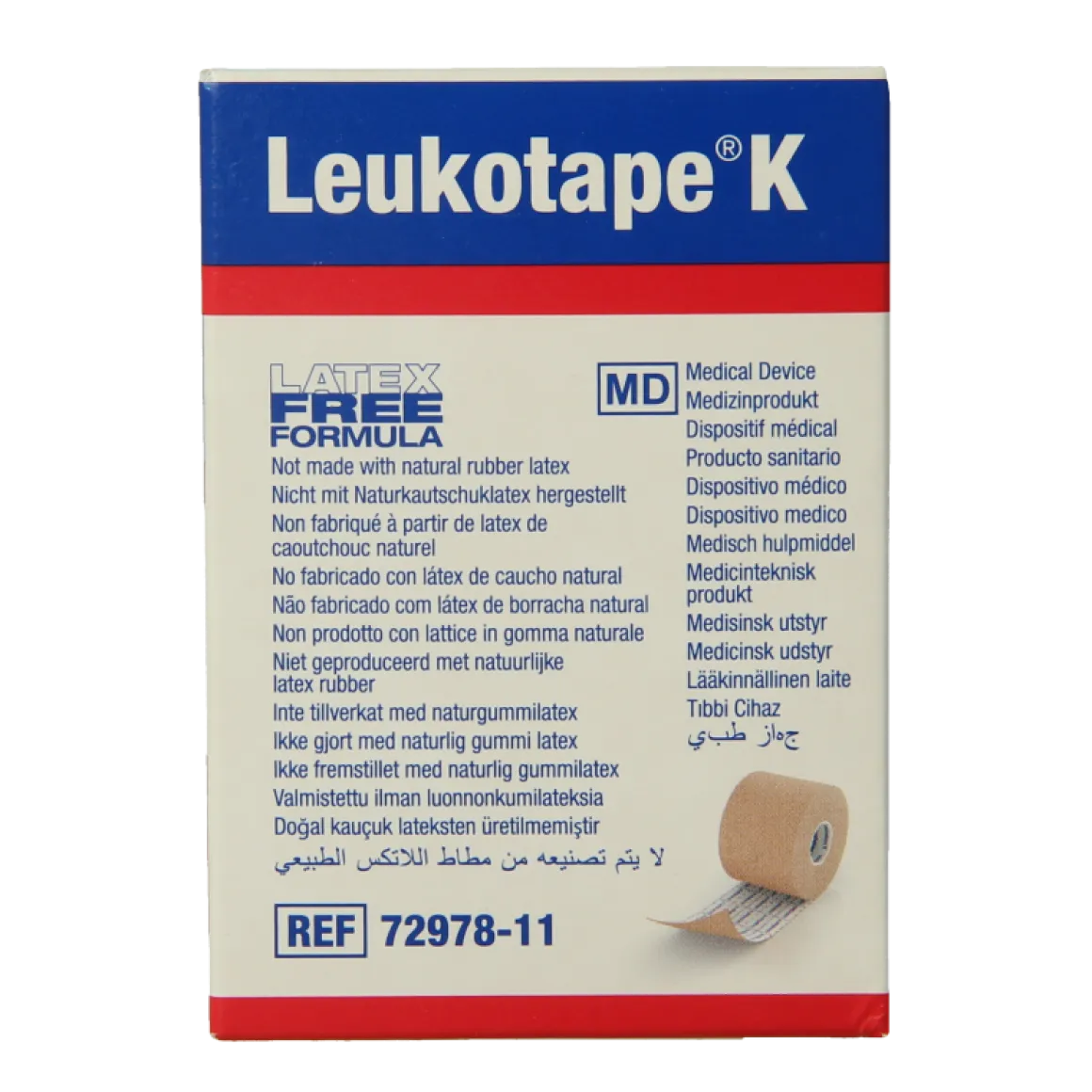 Leukotape K elastische tape 5m x 5cm huidkleur