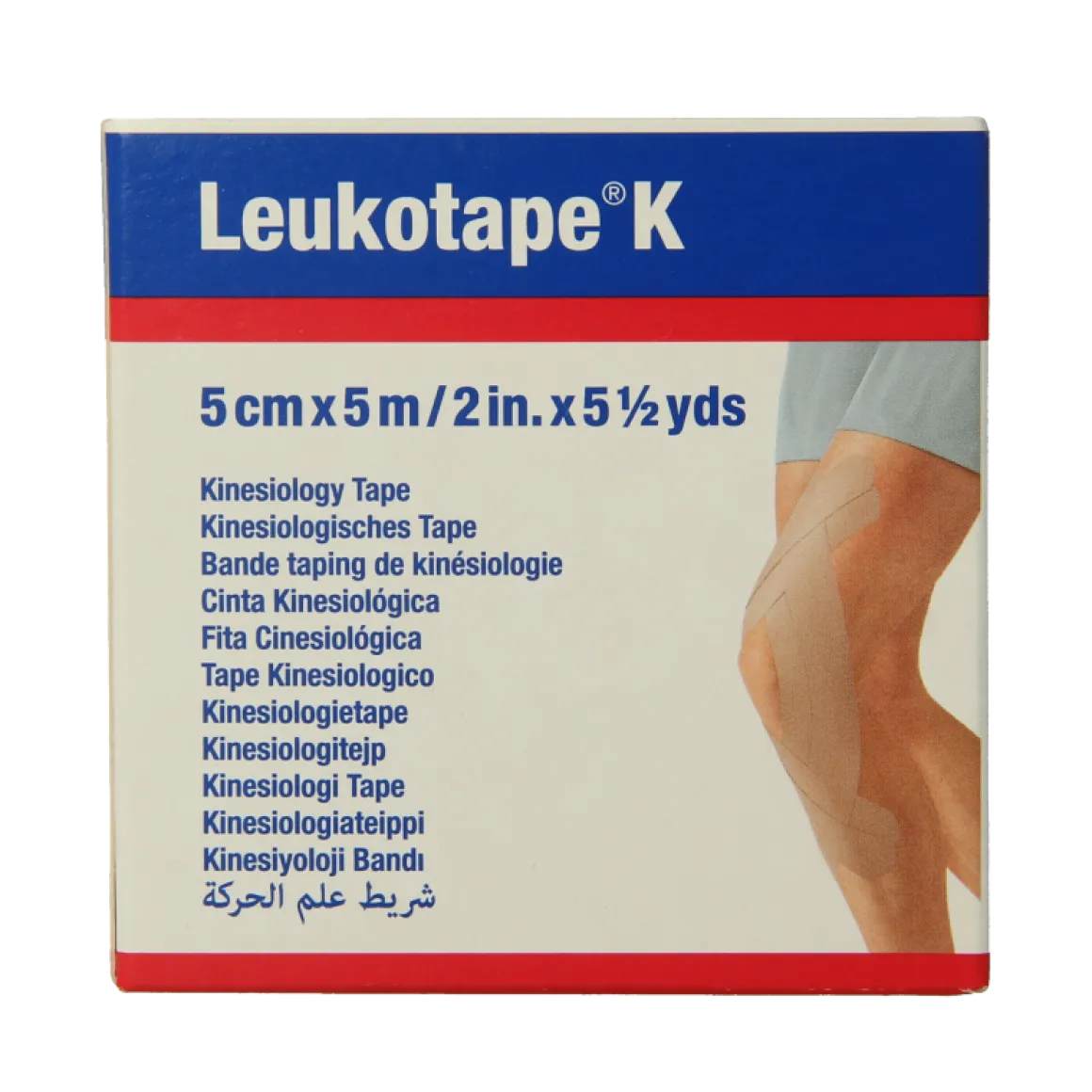 Leukotape K elastische tape 5m x 5cm huidkleur