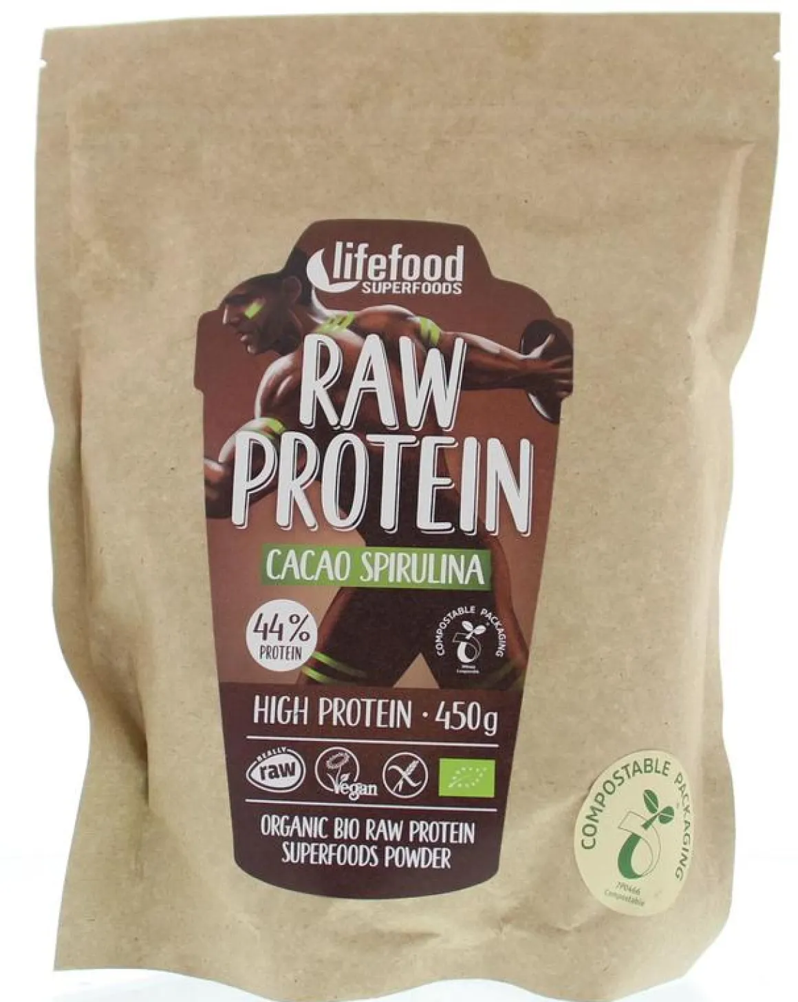 Lifefood Protein poeder cacao spirulina raw bio