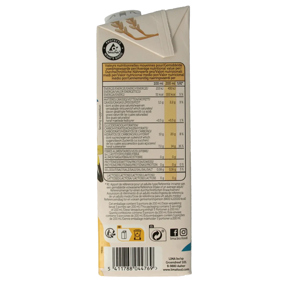 Lima Rice drink vanilla bio