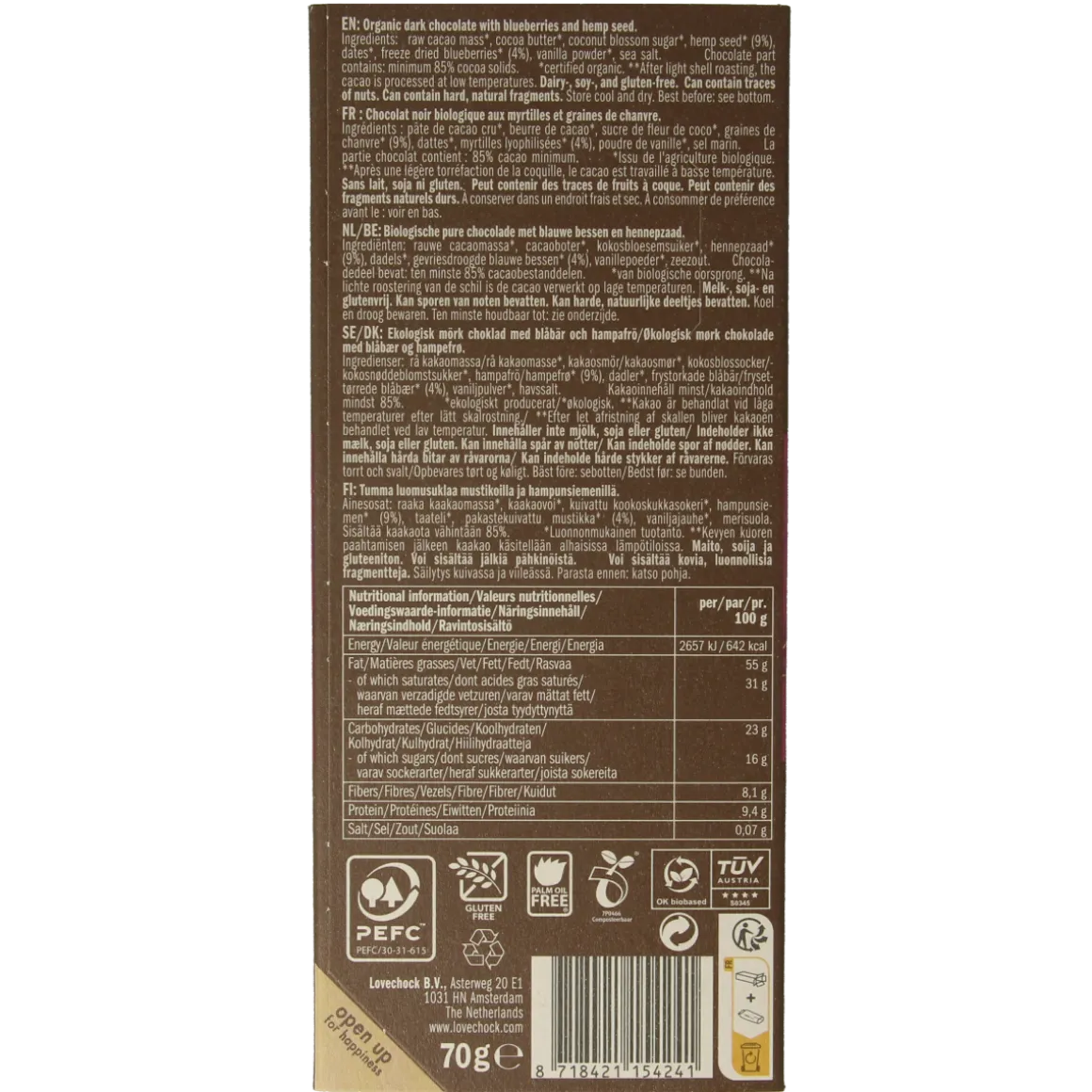 Lovechock Blueberry hempseed bio