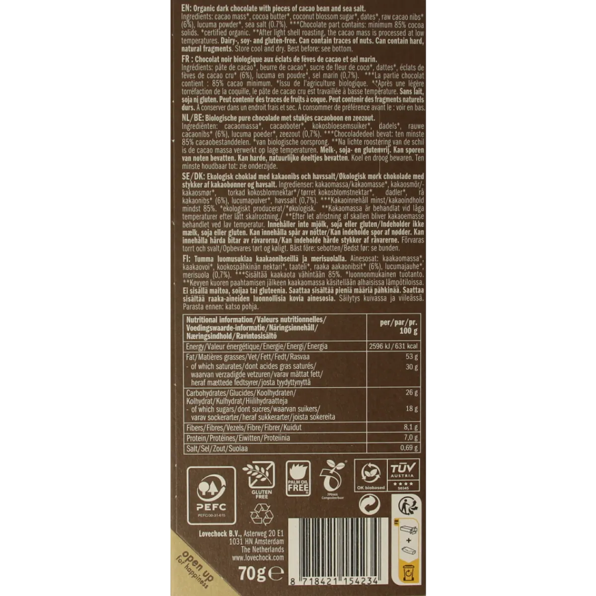 Sale Lovechock Sweet nibs & seasalt bio