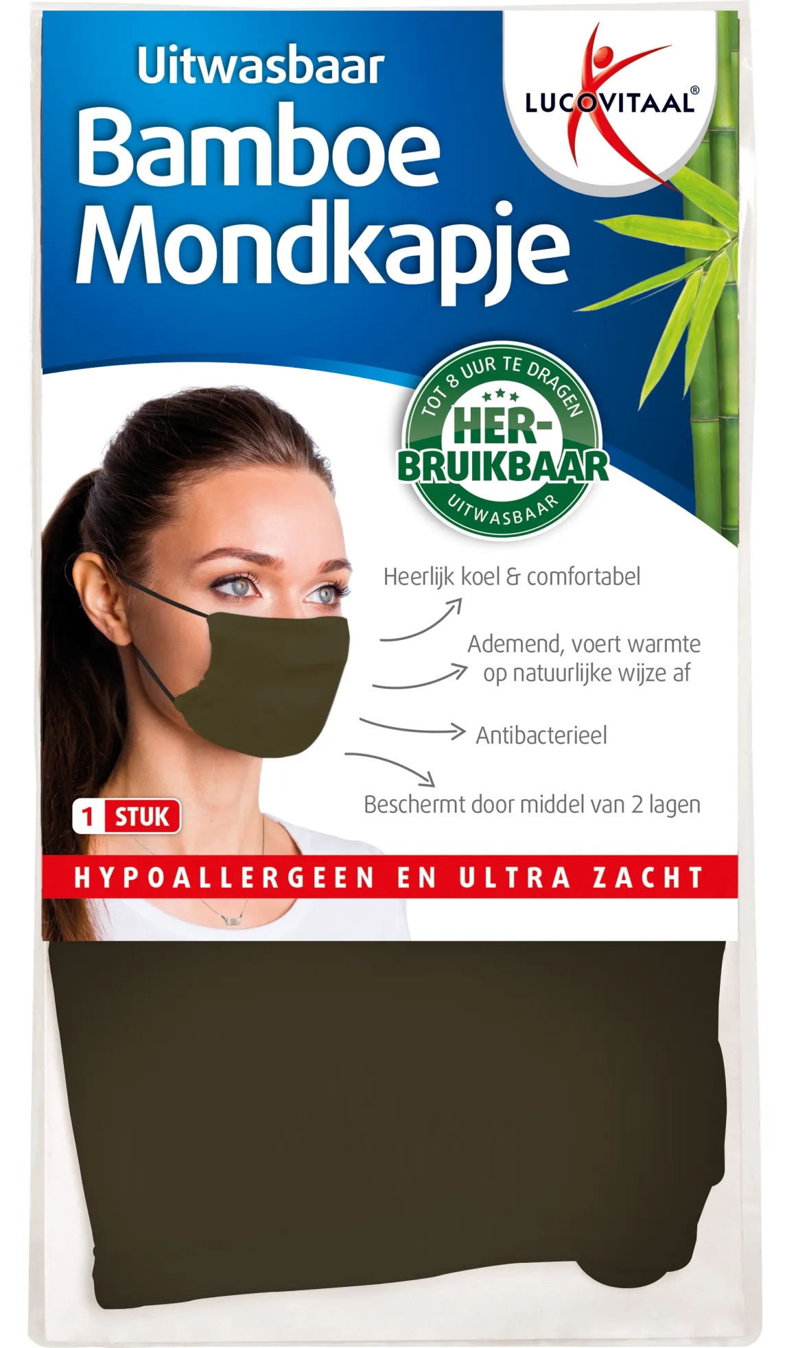 Lucovitaal Bamboe mondkapje groen