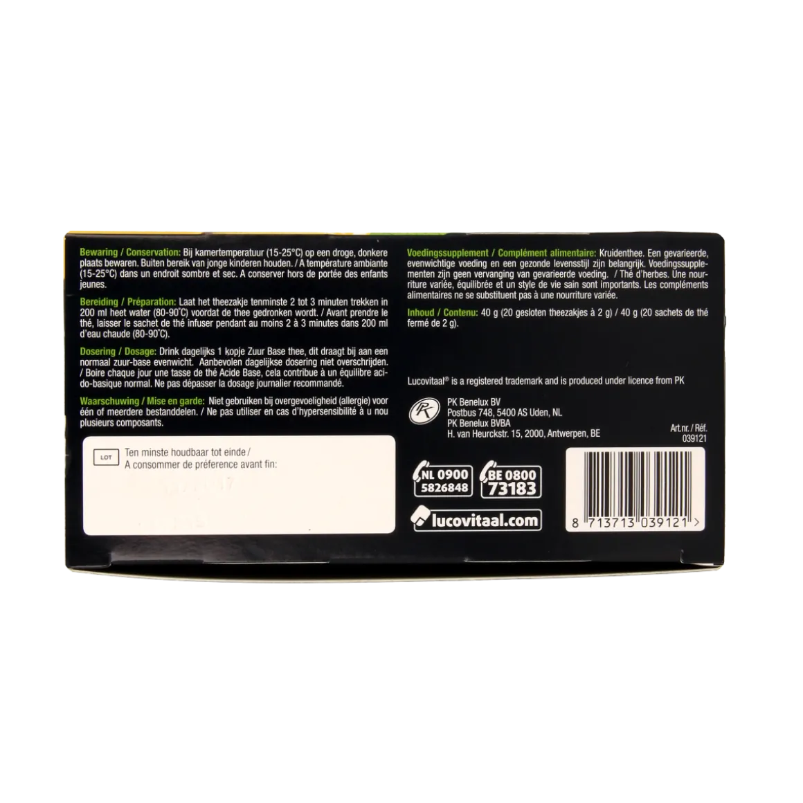 Lucovitaal Zuurbase thee