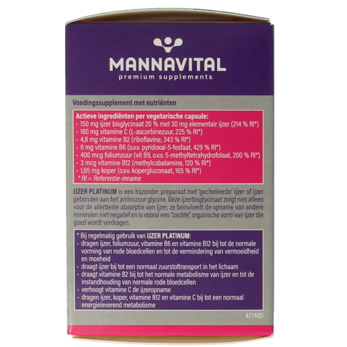 Mannavital IJzer platinum