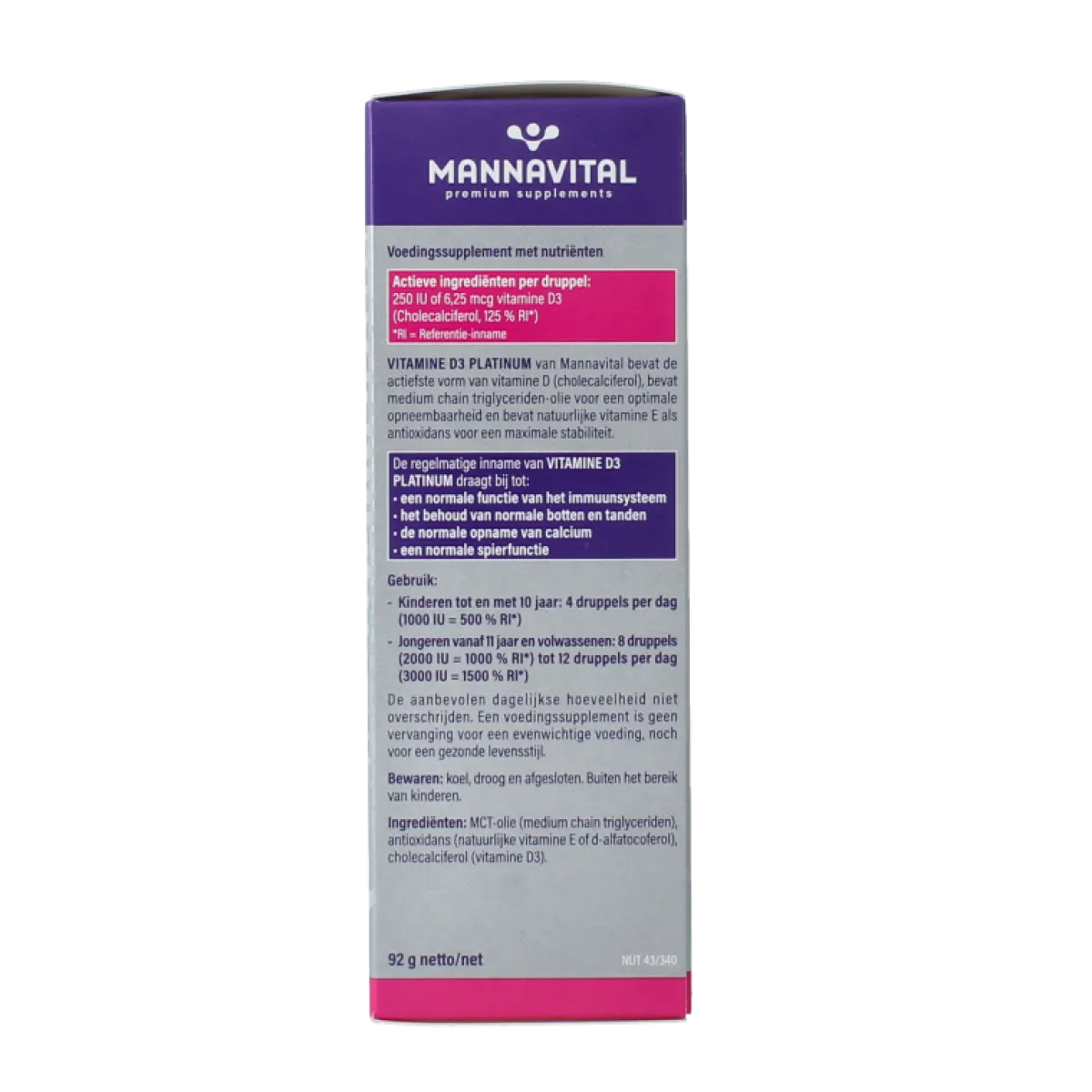 Mannavital Vitamine D3 platinum
