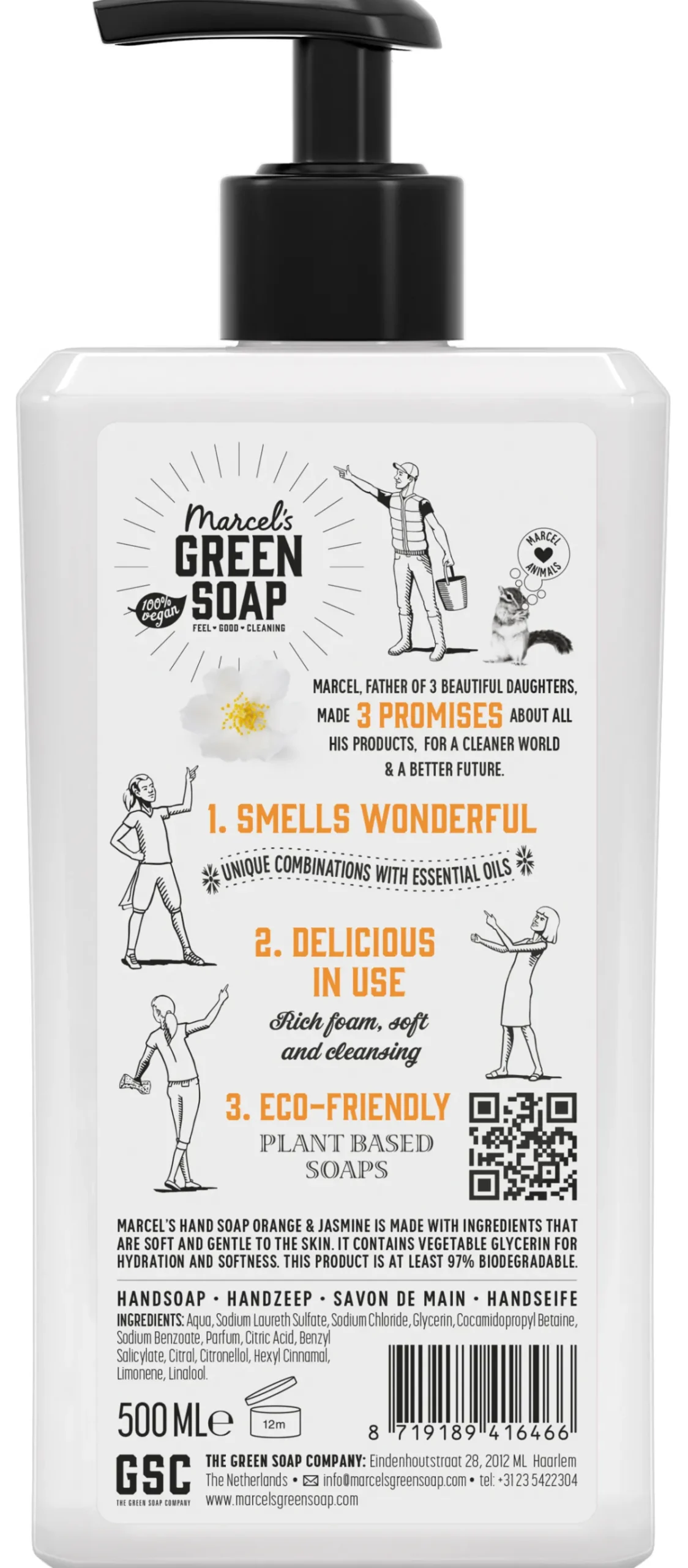 Hot Marcel's Green Soap Handzeep sinaasappel & jasmijn