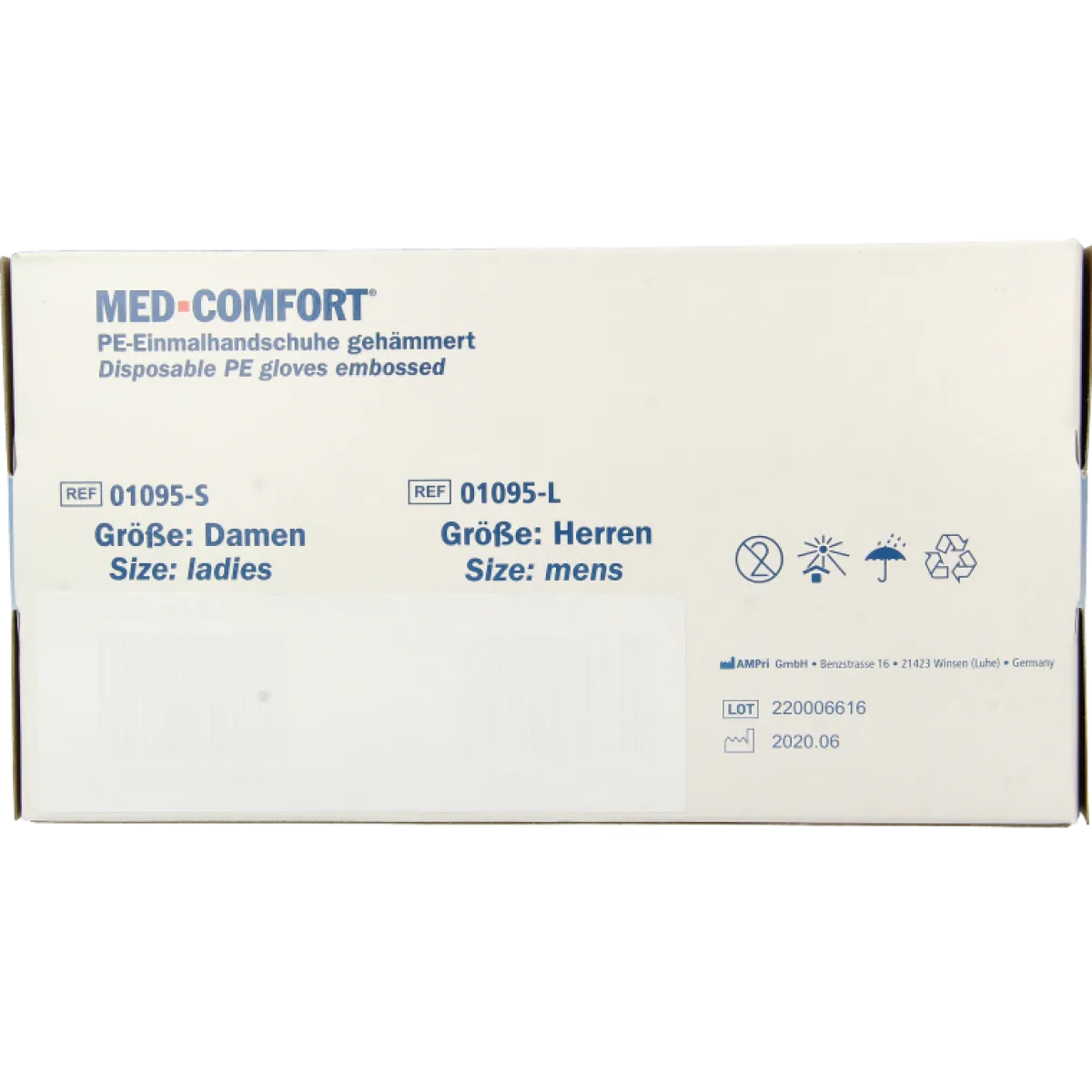 Online Med Comfort Handschoen PE geruwd blauw