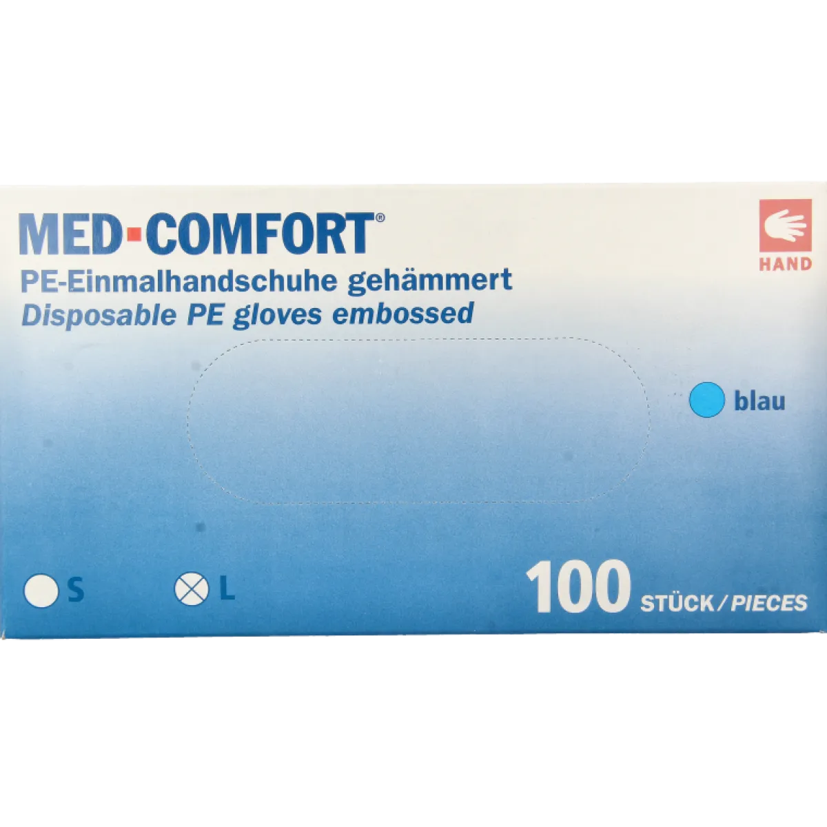 Online Med Comfort Handschoen PE geruwd blauw
