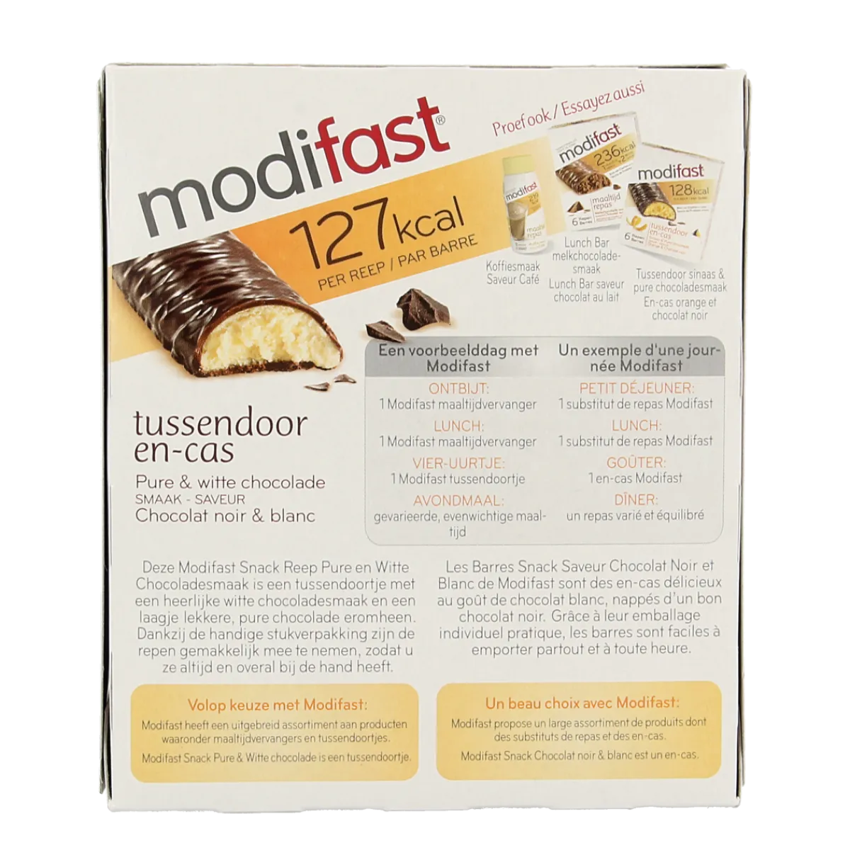 Sale Modifast Proteine shape bar dark and white chocolate 6x31g