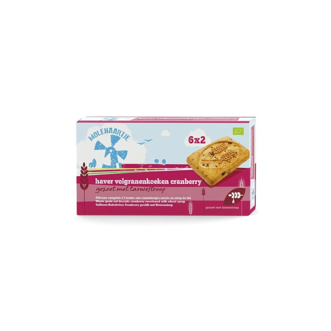 Molenaartje Haver volgranenkoeken cranberry bio