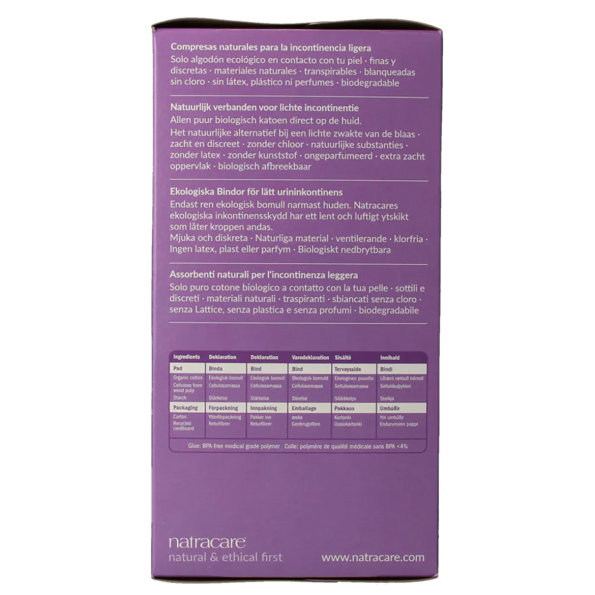 Natracare Dry & light pads