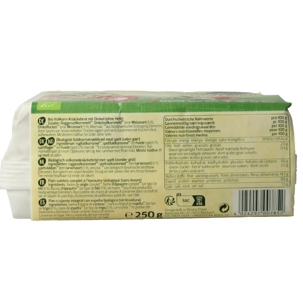 Naturata Knackebrod spelt demeter bio