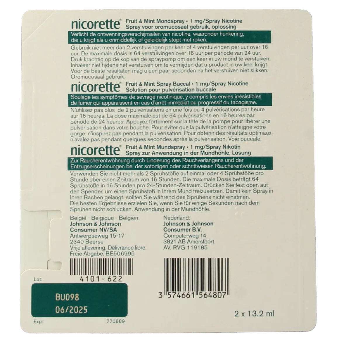 Nicorette Mondspray fruit & mint duo