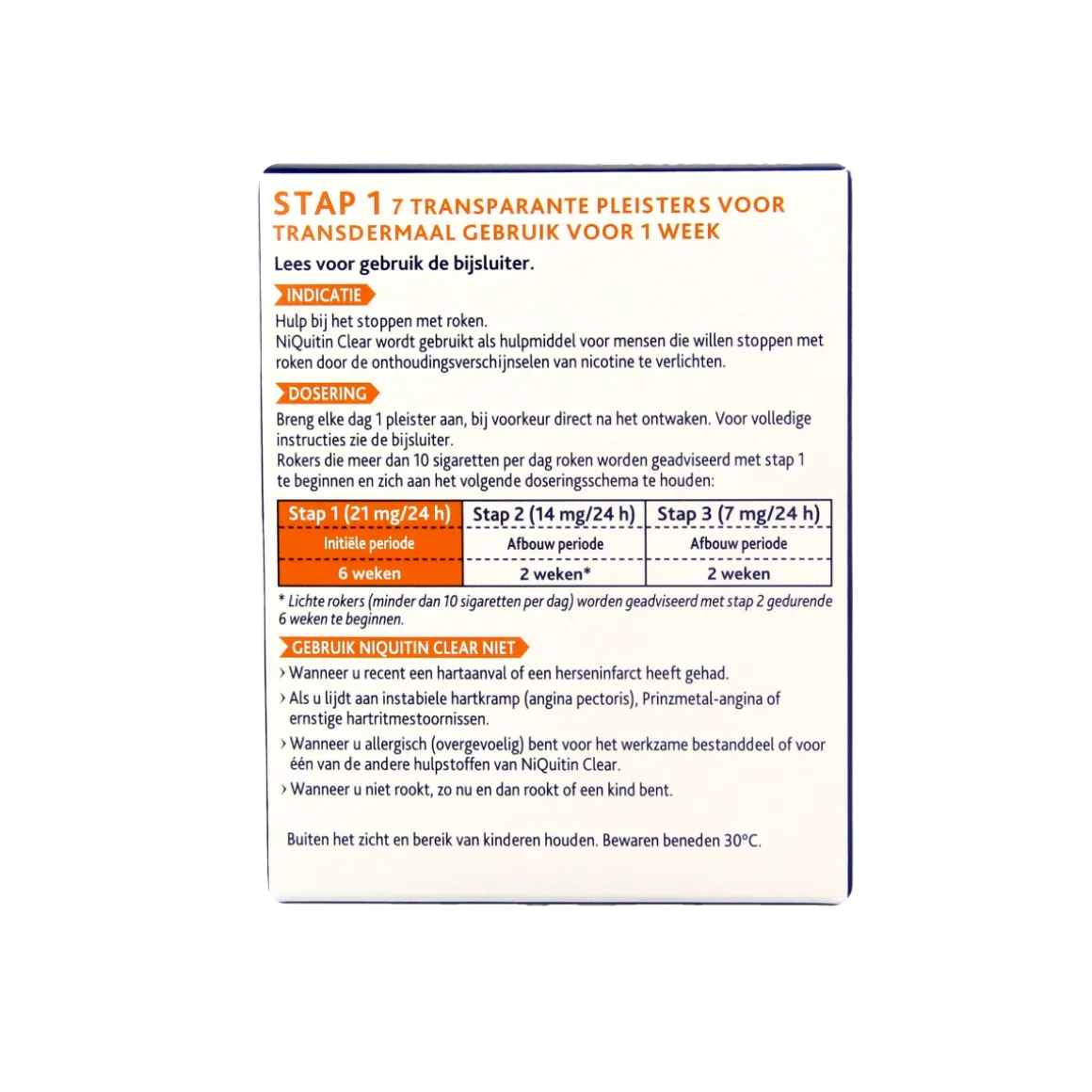 Niquitin Stap clear 21mg/24 uur