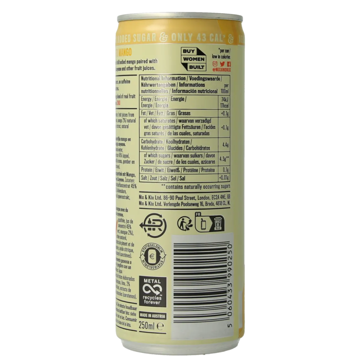 Nix & Kix Mango ginger blikje