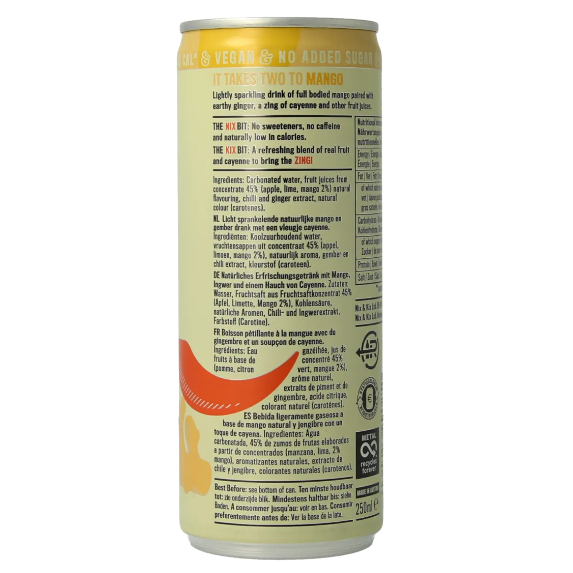 Nix & Kix Mango ginger blikje