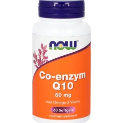 New NOW Co-enzym Q10 60 g met omega-3 visolie