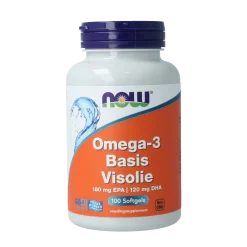 Hot NOW Omega-3 Basis visolie 180mg EPA 120mg DHA