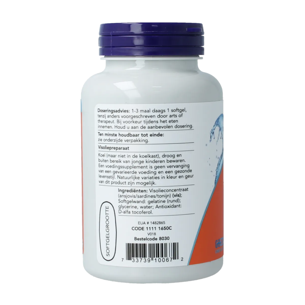Hot NOW Omega-3 Basis visolie 180mg EPA 120mg DHA