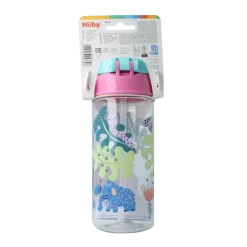 Sale Nuby Beker zacht rietje drukknop roze 540ml 4+ jaar