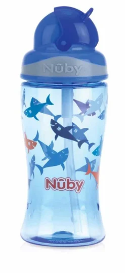 Nuby Flip it beker 360ml blauw 4+ jaar